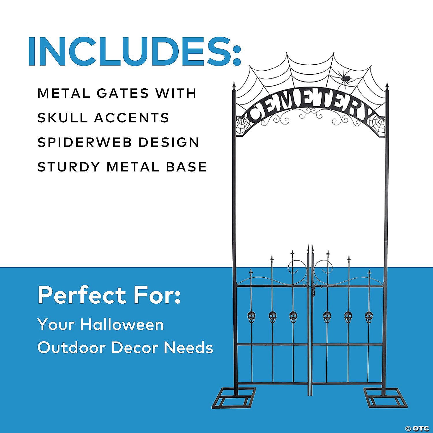 Halloween Cemetery Archway Gate 8.5 Ft Haunted House Graveyard Entrance Prop
