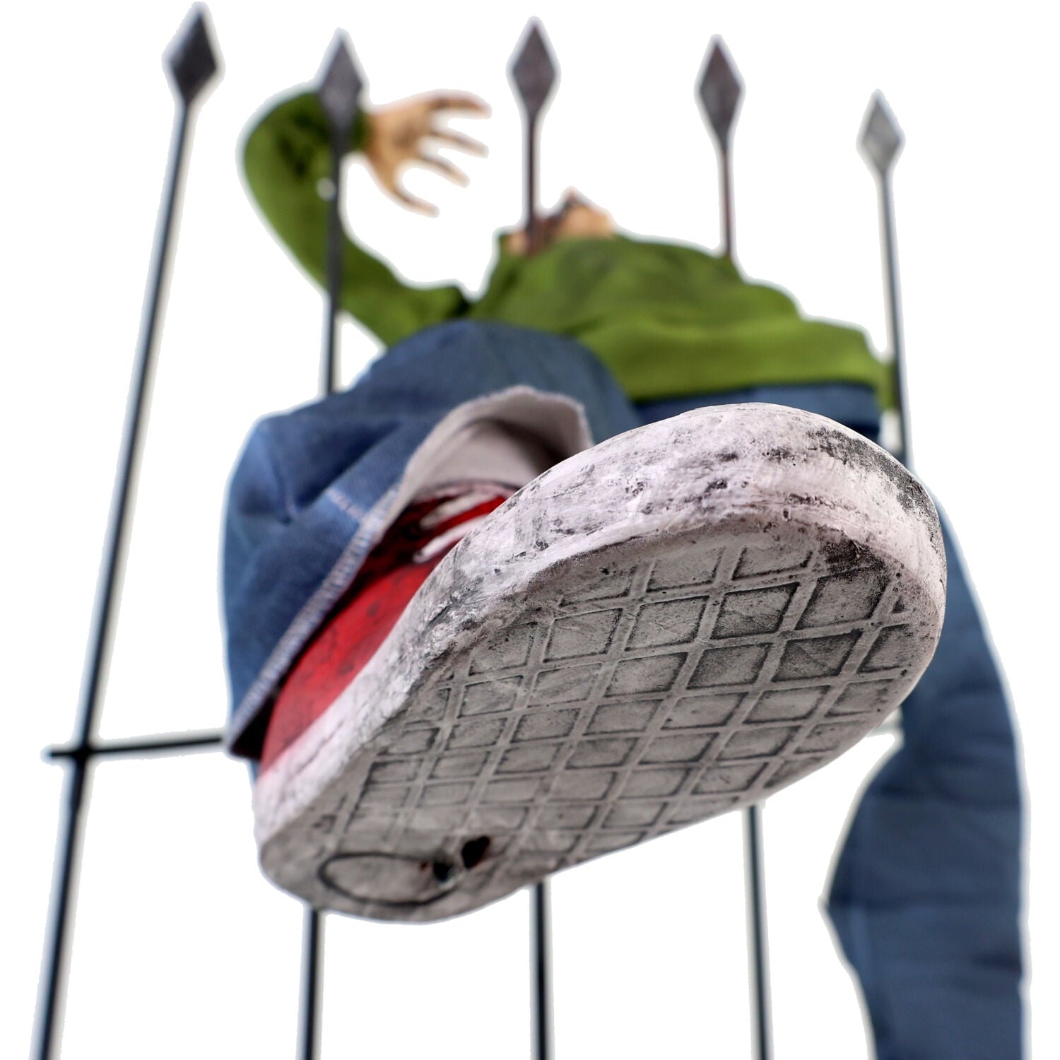 4.4 ft Voice-Sensor Impaled Zombie Halloween Animatronic, HHIMPZOMB-1FLSA