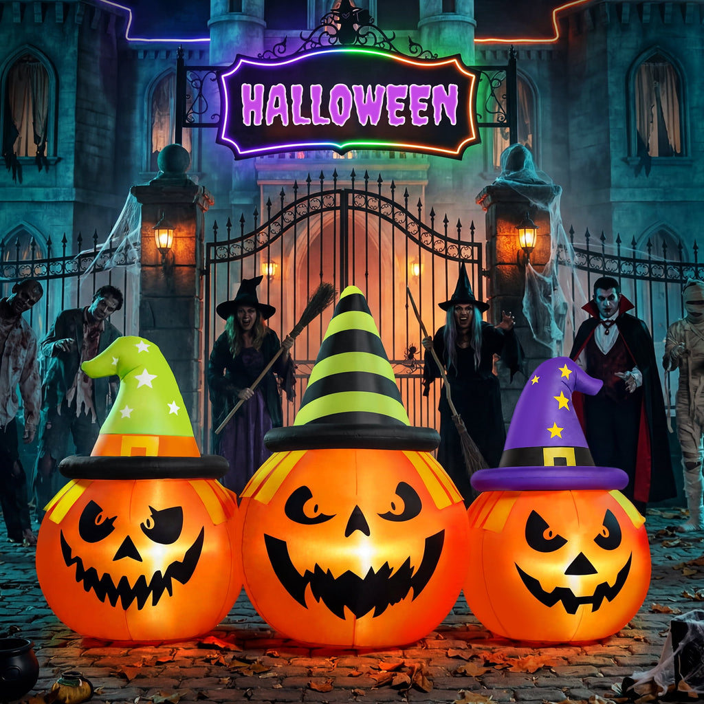 6FT Halloween Inflatable Pumpkins Decorations with LED Lights, Halloween Blow Ups Decoration for Home Party