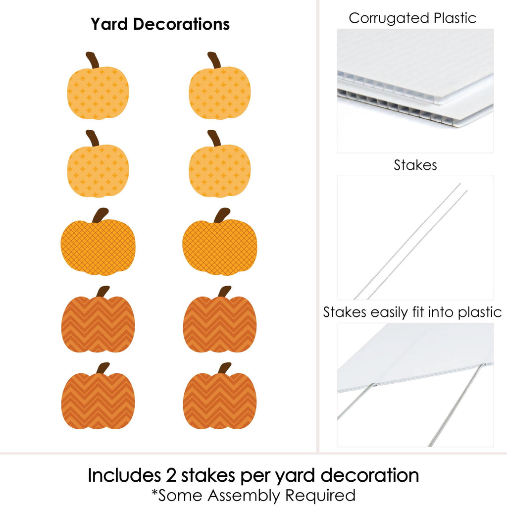 Big Dot of Happiness Pumpkin Patch - Pumpkin Lawn Decoration Signs - Outdoor Fall, Halloween or Thanksgiving Yard Decorations - 10 Piece