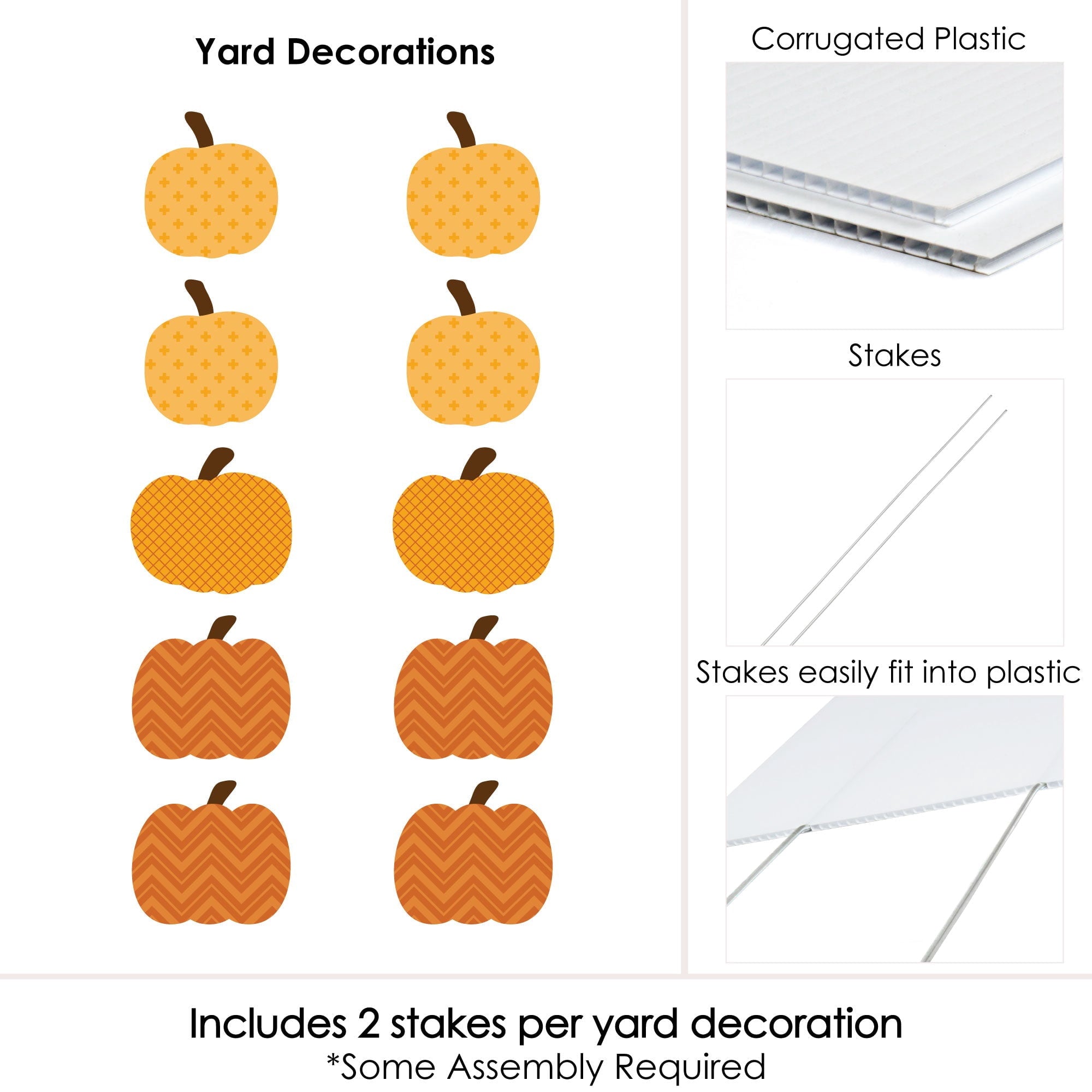 Big Dot of Happiness Pumpkin Patch - Pumpkin Lawn Decoration Signs - Outdoor Fall, Halloween or Thanksgiving Yard Decorations - 10 Piece