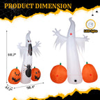 12 FT Halloween Inflatables Ghost Pumpkin Outdoor Halloween Decoration