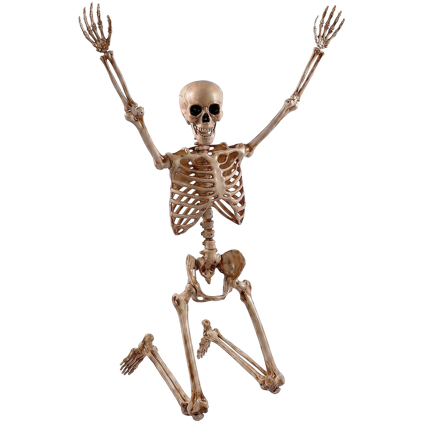 5.4ft Halloween Skeleton Decorations, Weathered Posable Skeleton Decor for Halloween Decorations Outdoor Indoor