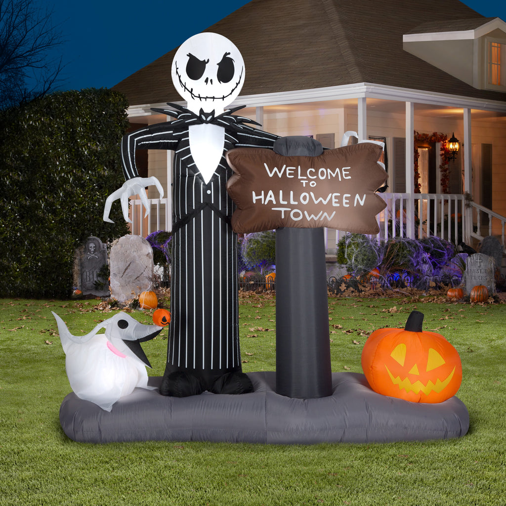 Industries Yard Inflatables Nightmare Before Christmas Halloween Town Scene, 6 ft