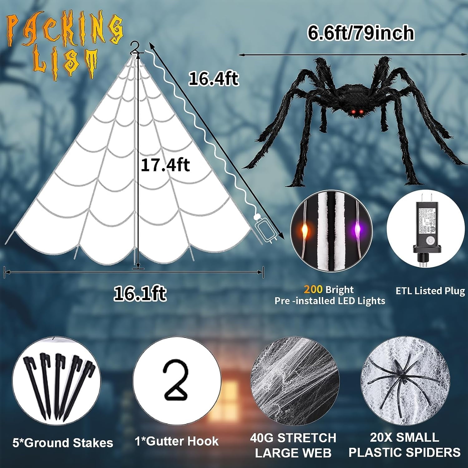 Xylobyte Halloween Decorations Purple Outdoor Decorations (1.28 lb)