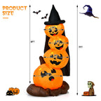 Gymax 7ft Inflatable Pumpkin Combo Halloween Decoration w/ Built-in LED Lights