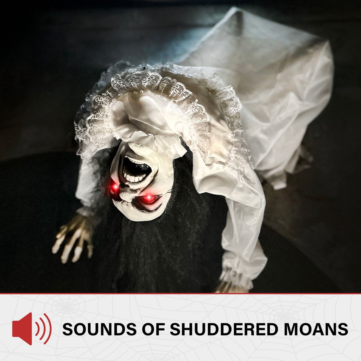 Lifesize 35" Animatronic Possessed Woman with Lights and Sound, Halloween Decoration,HHLADY-11FLSA