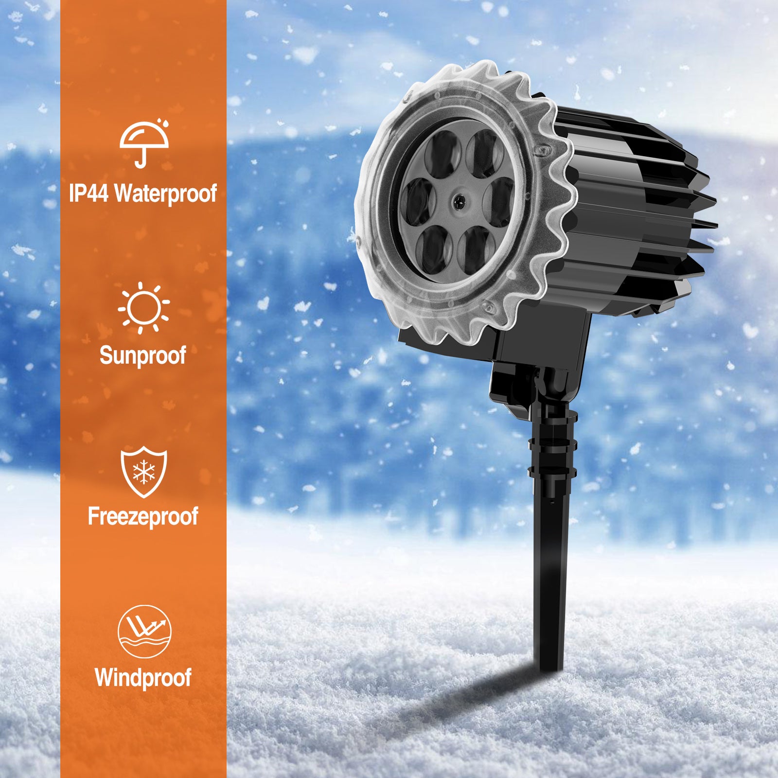 Outdoor high brightness snowflake projection light, holiday decoration ambient light, Christmas Halloween laser light, light show, waterproof function, indoor home, Christmas, wedding Mother's Day