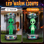 8' Halloween Inflatables UFO Alien Decoration Outdoor Light-up Holiday Decoration Halloween Decoration
