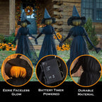 Evergreen Set of 3 LED Lighted Halloween Witch Stakes, 4' Tall for Garden Lawn or Patio