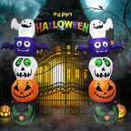 8.2' Halloween Inflatables Pumpkin Ghost Archway, Blow up Hallowee Decorations with Built-in LED Lights for Holiday