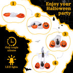 12' Halloween Inflatables Outdoor Halloween Decoration Giant Ghost with 2pcs Pumpkin Blow up Decor