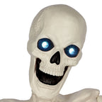 48" Halloween Giant Groundbreaker Skeleton with LED Light Moving Eyes, Creepy Sound Effect for Yard Porch Halloween Decoration