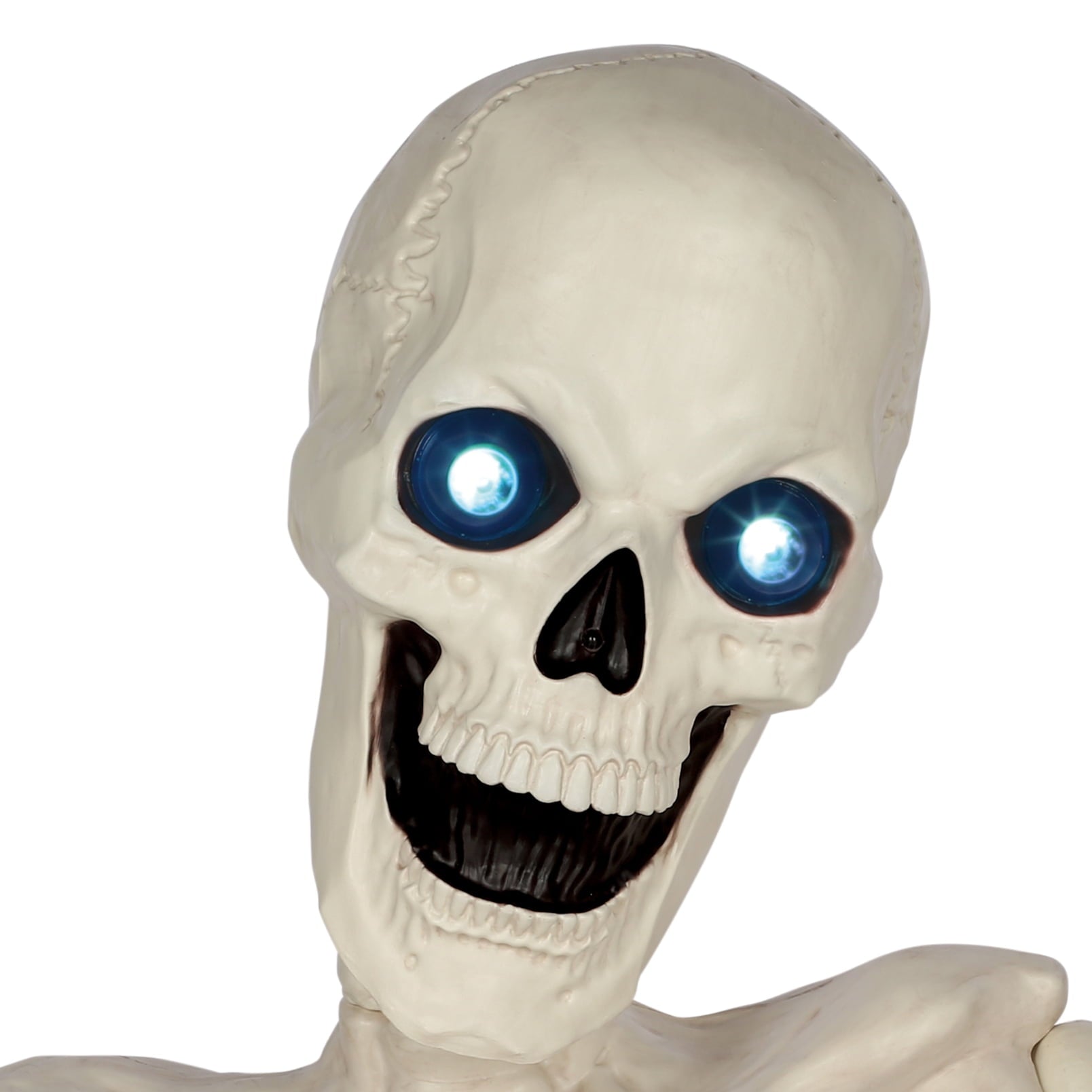 48" Halloween Giant Groundbreaker Skeleton with LED Light Moving Eyes, Creepy Sound Effect for Yard Porch Halloween Decoration