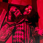 Lifesize 5.5 ft Animatronic Two-Headed Clown with Lights and Sound, Indoor/Outdoor Halloween Decoration, HHCLOWN-37FLSA