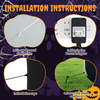 12 FT Halloween Inflatables Ghost Outdoor Halloween Decoration w/ Pumpkins Head