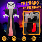 12 FT Halloween Inflatables Ghost Outdoor Halloween Decoration w/ Pumpkins Head