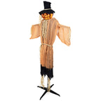 Animated Jack-O'-Lantern Scarecrow Halloween Decoration - 6'