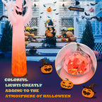 Gymax 12ft Inflatable Halloween Ghost Blow Up Decoration w/ Built-in Flame Light