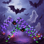 Halloween Decorations Outdoor, 5Ft Giant Spider Light Up Spider, 2 Pack Scary Large Halloween Spider Decor for Home Party Favor Yard Decor