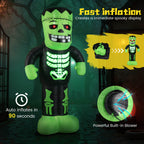 Costway 8.4 Ft Tall Halloween Inflatable Decoration LED-lit Inflatable Green Zombie