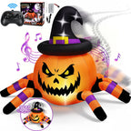 (2 pack) 2.6ft Remote Control Halloween Inflatable with Music Lights,Pumpkin Spider Car Blow ups Rc Car,Indoor Outdoor Decorations