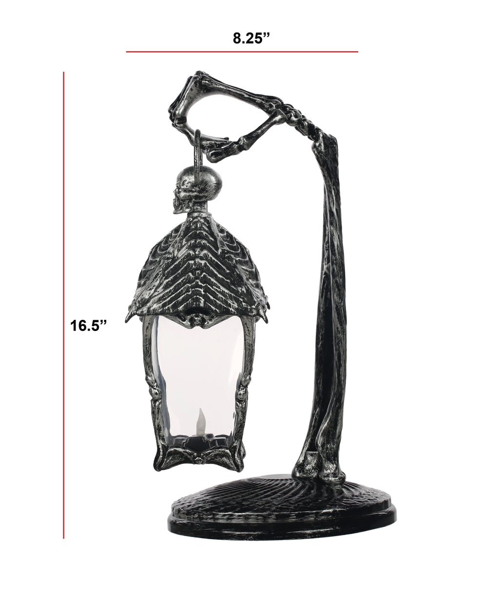 Halloween Light Up Skeleton Lantern Tabletop or Hanging Wall Decoration