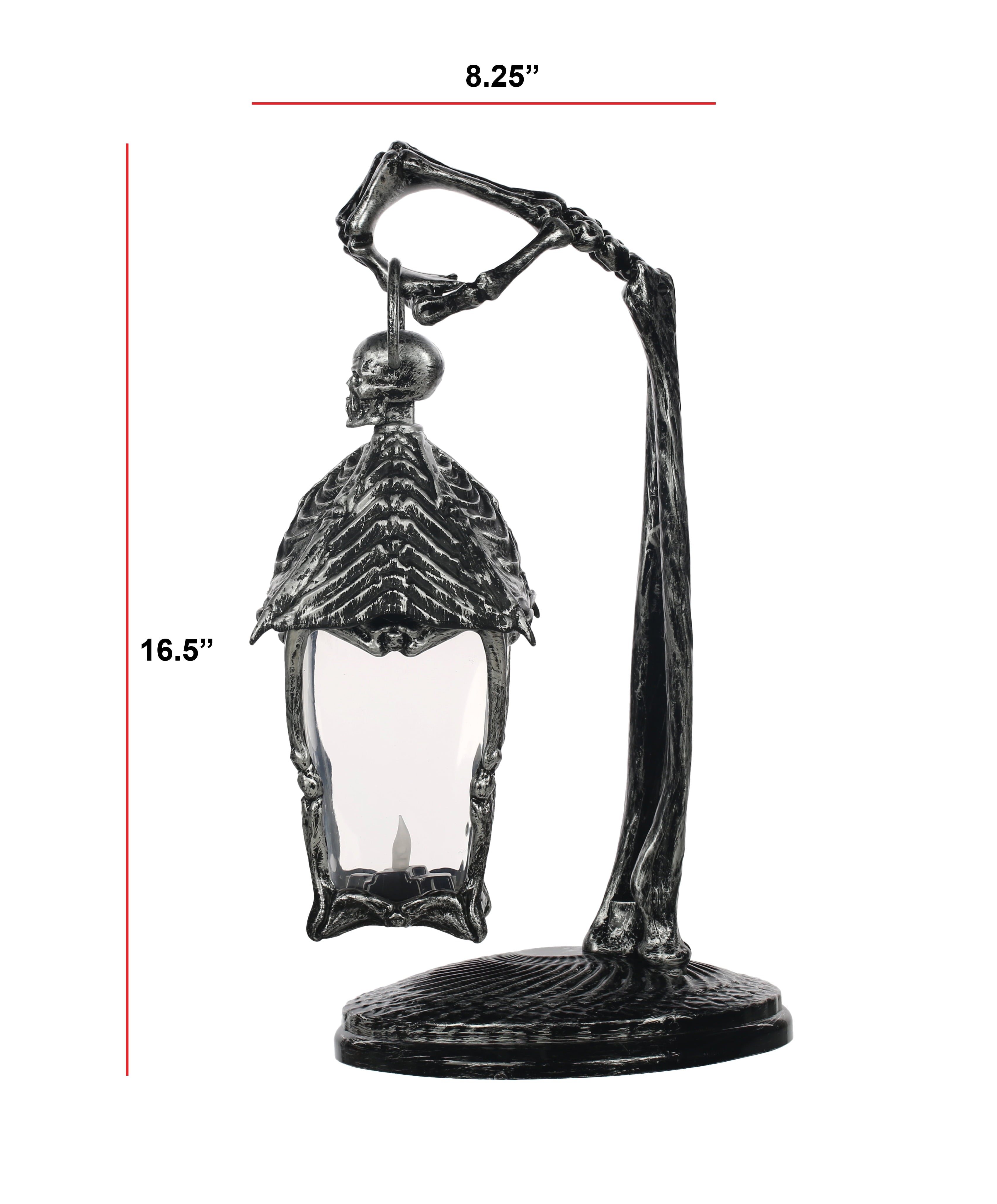 Halloween Light Up Skeleton Lantern Tabletop or Hanging Wall Decoration