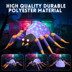 8 FT Halloween Spider Inflatables Outdoor Decorations, Blow Up Yard Decoration with Built-in LED Lights for Holiday, Party, Yard, Garden