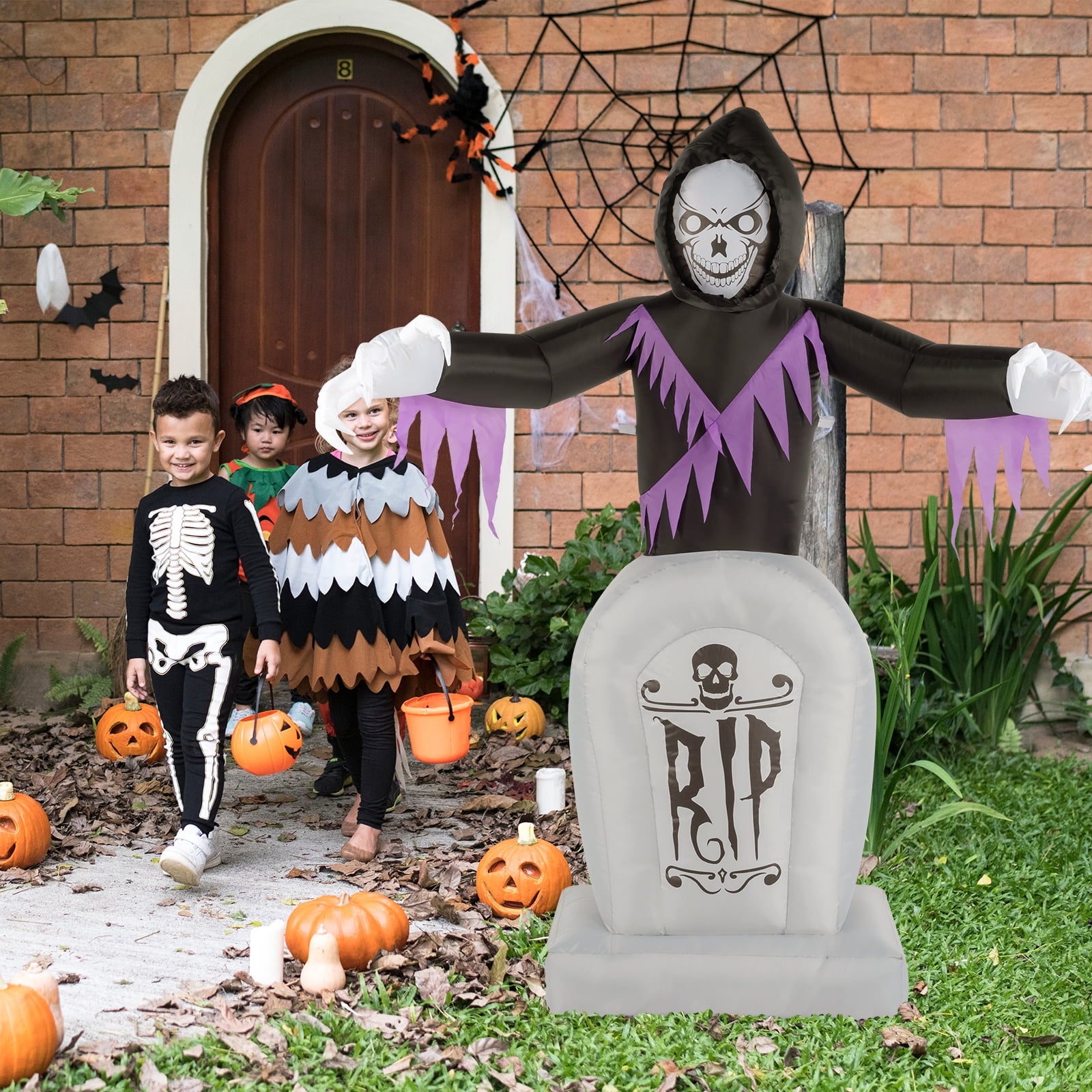 Inflatable Halloween Decoration 6 FT Reaper for Halloween Party Outdoor, Yard, Garden, Lawn Decorations