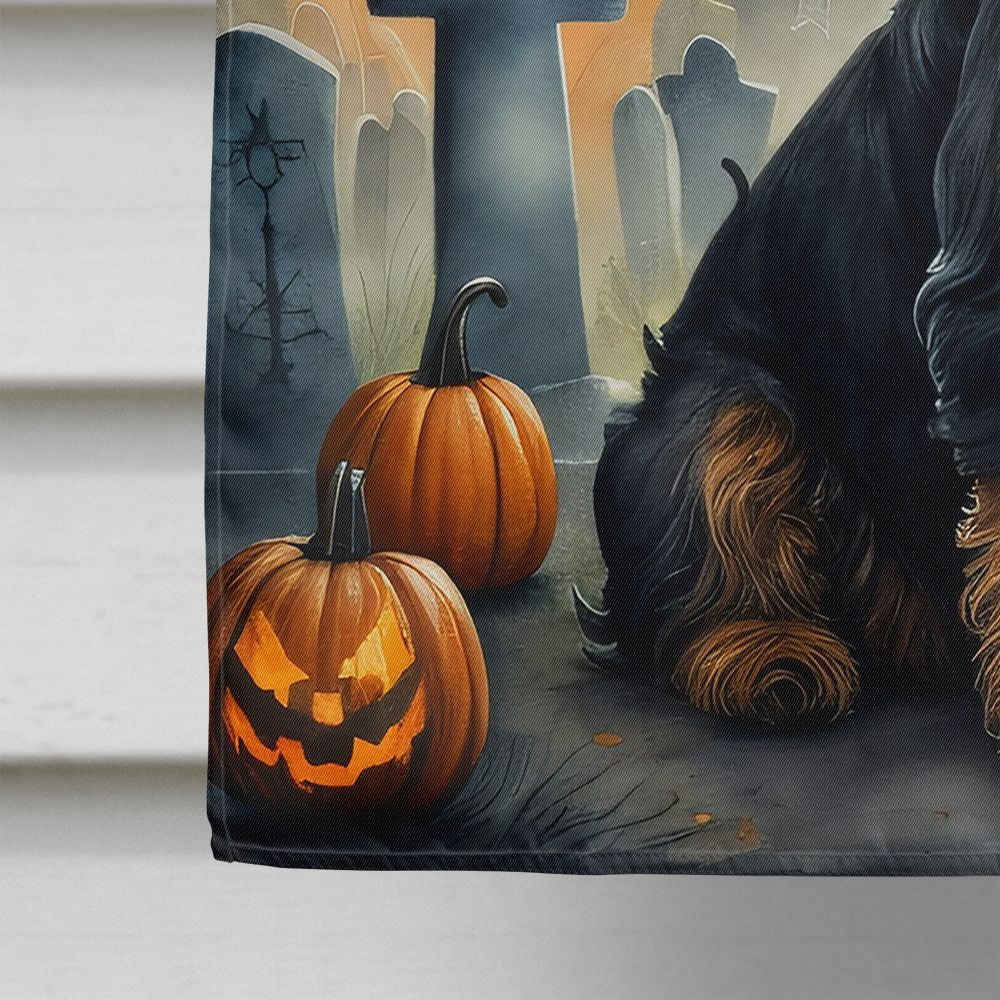 Halloween Airedale Terrier Dog House Flag 28x40IN Double-Sided Polyester Decorative Sleeve Pole Flag for Outdoor Home Garden