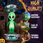 8' Halloween Inflatables UFO Alien Decoration Outdoor Light-up Holiday Decoration Halloween Decoration