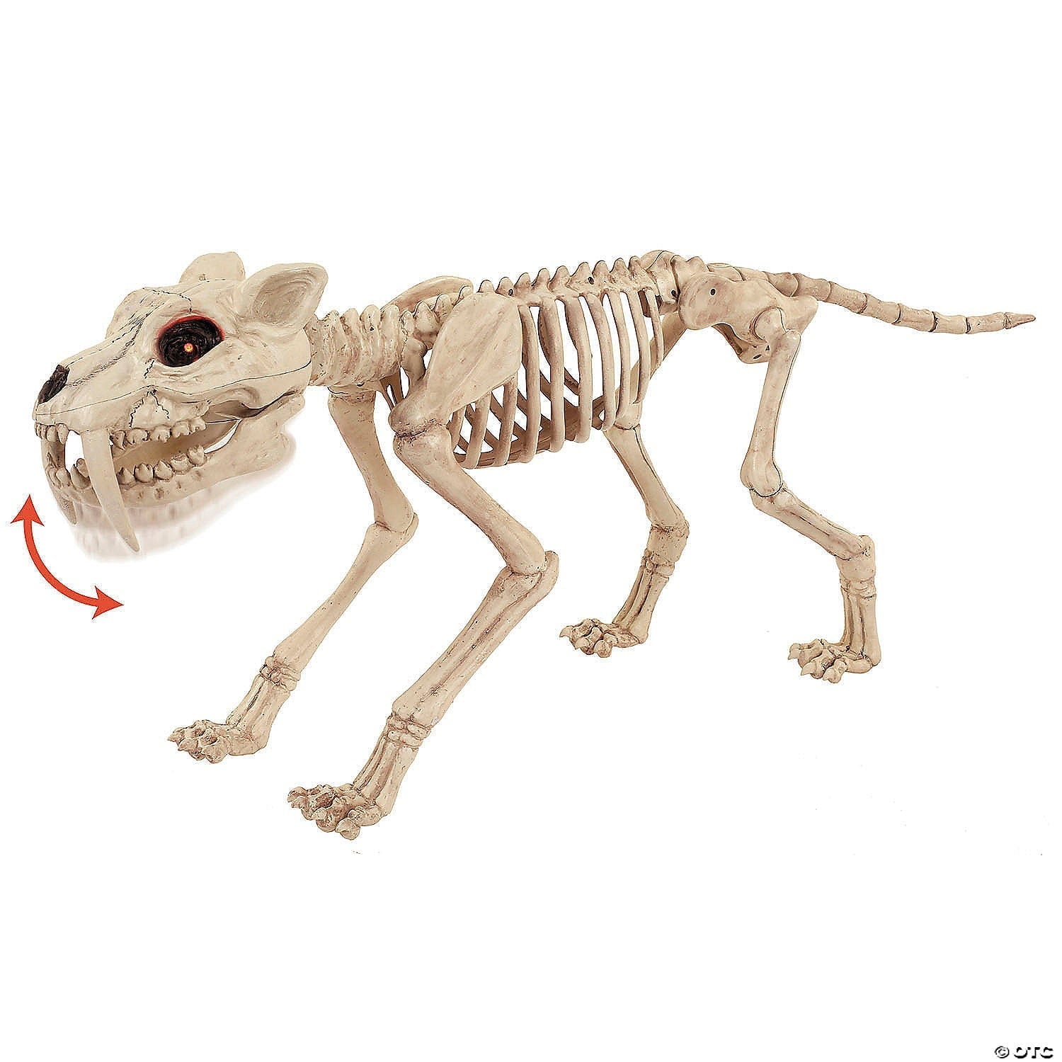 USA SEW81896 18.5 in. Animated Light-Up Tiger Skeleton Halloween Decoration