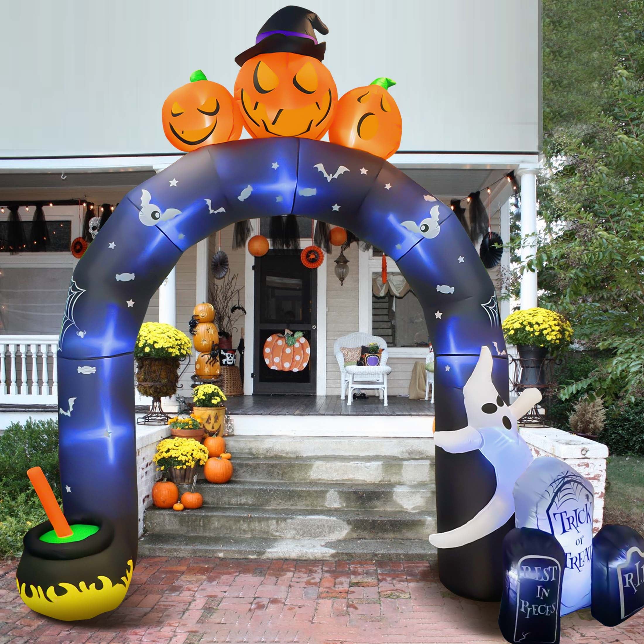 10 FT Halloween Inflatables Archway Outdoor Decorations, Scary Halloween Arch Blow Up Yard Decorations for Front Yard Lawn Garden Decor