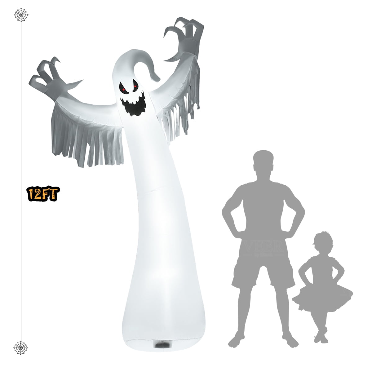 Topbuy Ghost Blow Up Halloween Outdoor Yard Inflatable, with LED Lights 12'