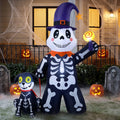 Halloween Inflatables Decorations Skeleton and Dog, Halloween Blow ups Yard Decorations Outdoor for Garden Lawn