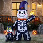 Halloween Inflatables Decorations Skeleton and Dog, Halloween Blow ups Yard Decorations Outdoor for Garden Lawn
