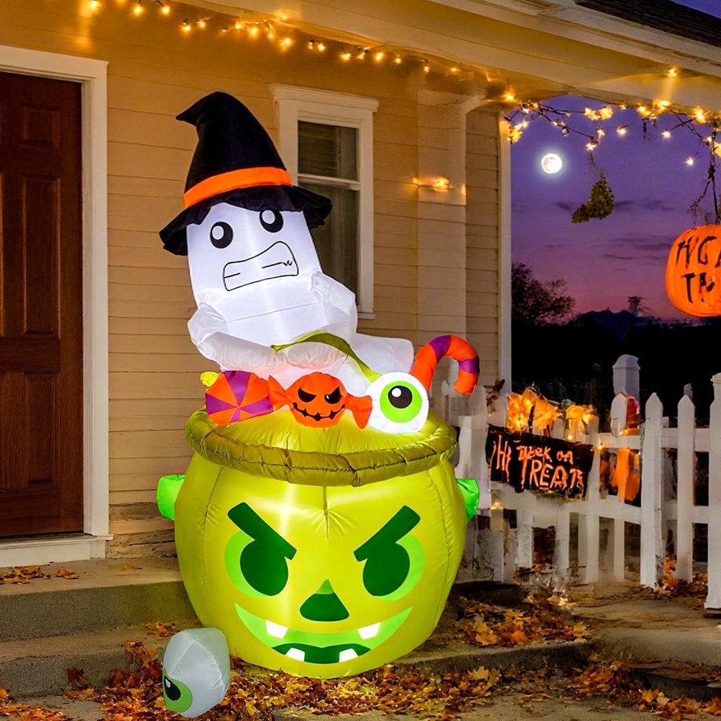 Spooky Yard™ Thanksgiving Inflatable Turkey 5FT Blow up Outdoor Thanksgiving Inflatables Decoration with LED Lights for Holiday Party Yard Garden