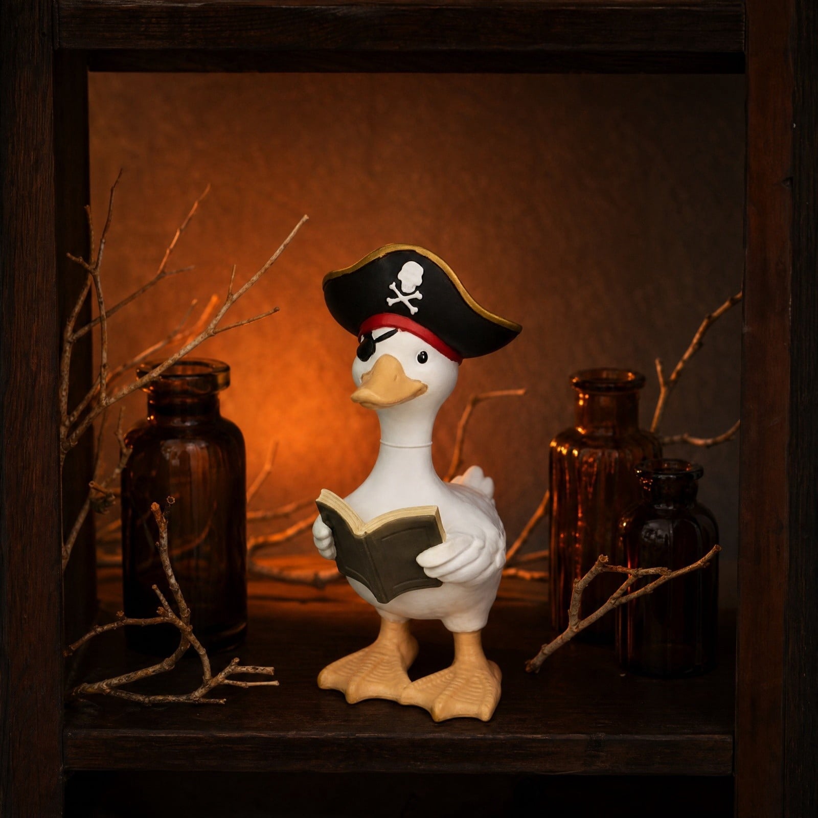 Spooky Yard™ Clearance! Witch Goose Figurine with Hat and Cape, Halloween Porch Goose Statue 11.8", Resin Lawn Goose Decor