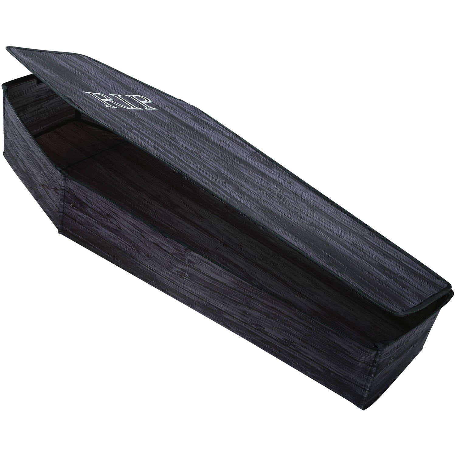 Wooden-Look Coffin with Lid Halloween Decoration - 60 in x 24 in x 10 in