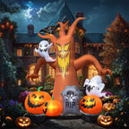Coolmade 8ft Halloween Inflatables Decorations Inflatable Dead Tree Outdoor Decorations with LED Lights Built-in Blow Up Yard Decoration Pumpkin Ghost for Halloween Outdoor