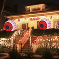 Costway 2 Pack 3 FT Halloween Inflatable Eyeballs w/ Air Blower & Red LED Lights