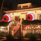 Costway 2 Pack 3 FT Halloween Inflatable Eyeballs w/ Air Blower & Red LED Lights