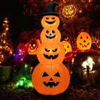 Costway 8FT Halloween Inflatable Stacked Pumpkins Blow-up Holiday Decoration w/ LED Lights