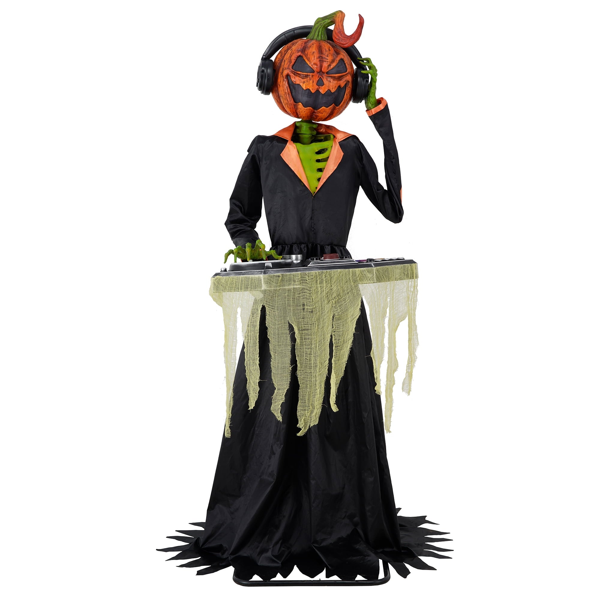 Animated DJ Jack with Turntable, 72-inch, Halloween Decor