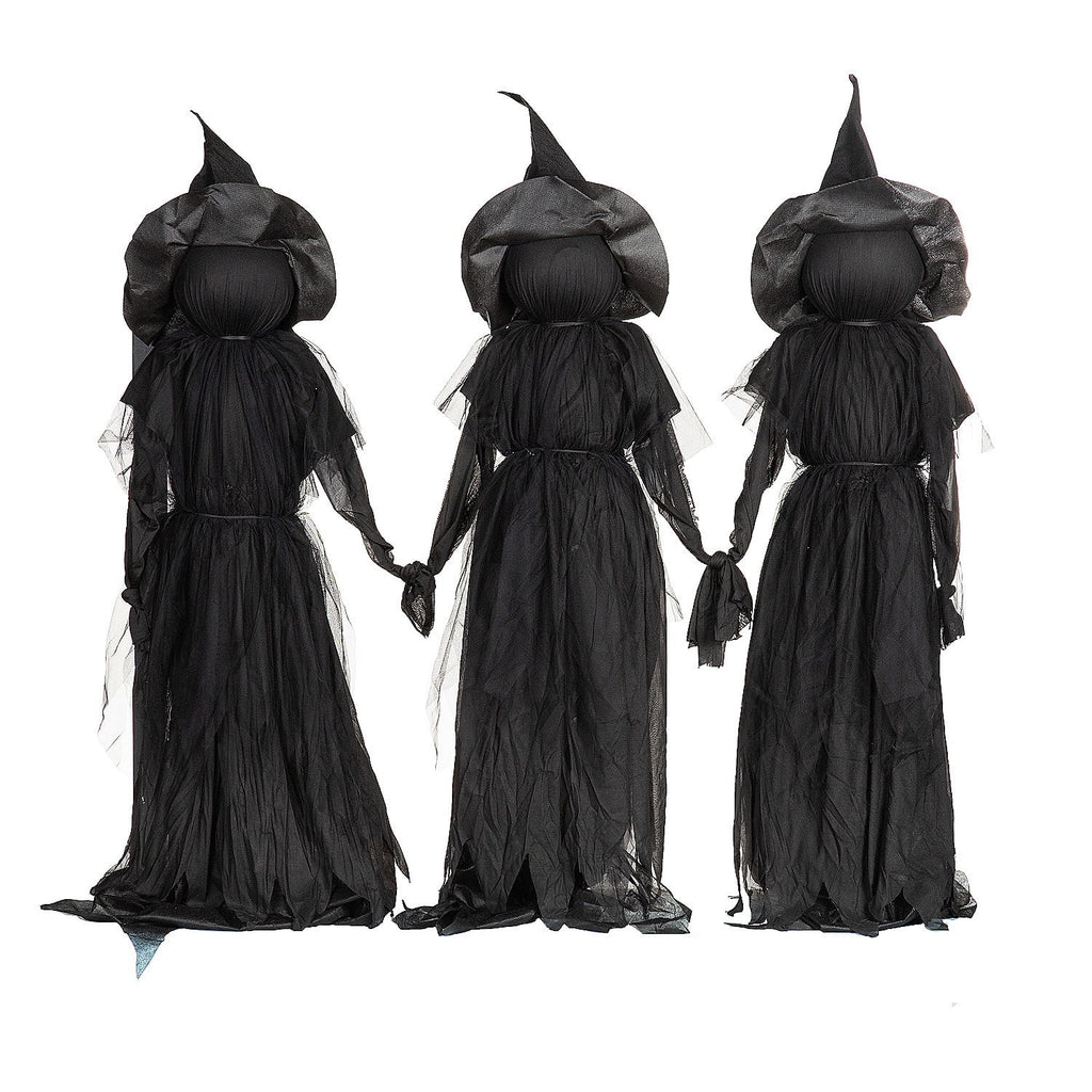 Evergreen Set of 3 LED Lighted Halloween Witch Stakes, 4' Tall for Garden Lawn or Patio