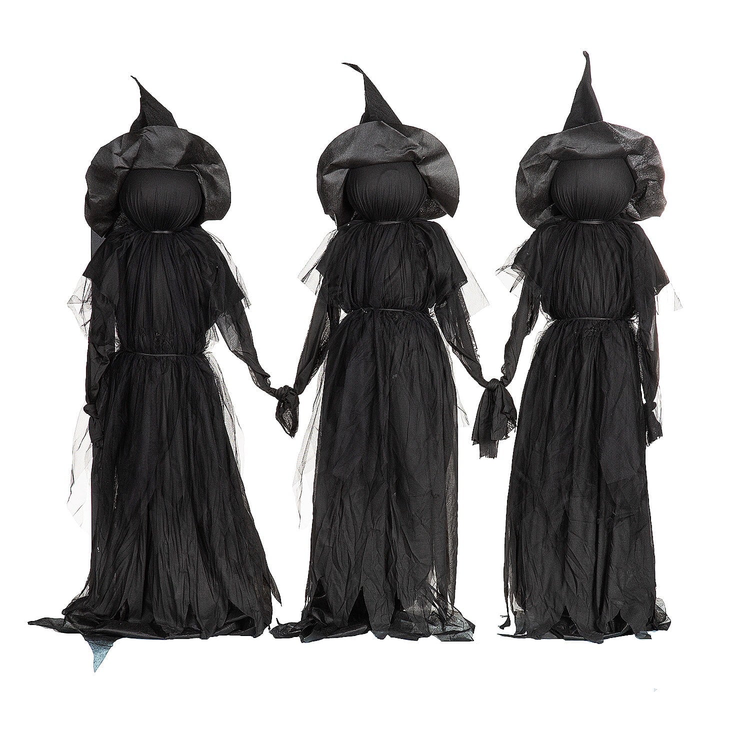 Evergreen Set of 3 LED Lighted Halloween Witch Stakes, 4' Tall for Garden Lawn or Patio
