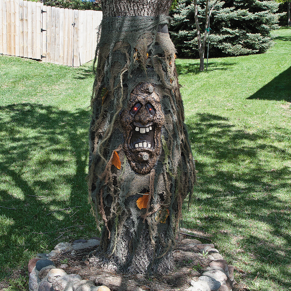 FX Black Ghost Halloween Outdoor Decor, Red Eyes Fade In and Out (1 Count)