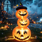 Faburo 6FT Halloween Inflatable Pumpkin Stack with LED Lights, 3 Jack O Lantern Blow Up Outdoor Halloween Decorations for Yard Lawn Garden Porch