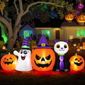8FT Halloween Inflatable Pumpkins Ghost Cat with Lights,Blow ups Outdoor Decorations for Yard